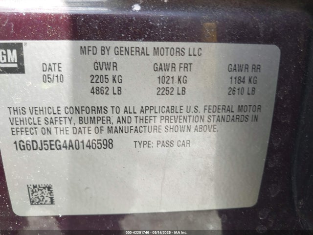 2010 CADILLAC CTS 1G6DJ5EG4A0146598 Photo 8