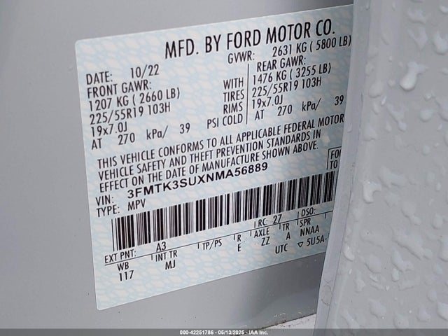 Ford Mustang Mach-e Premium 2022 3FMTK3SUXNMA56889 Image 9