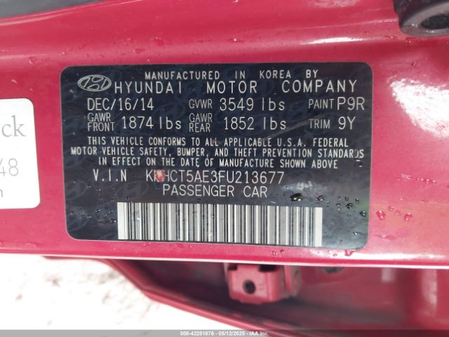 KMHCT5AE3FU213677 Hyundai ACCENT GS