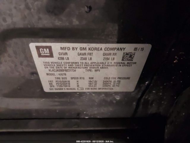 KL4CJASB0FB221734 Buick Encore