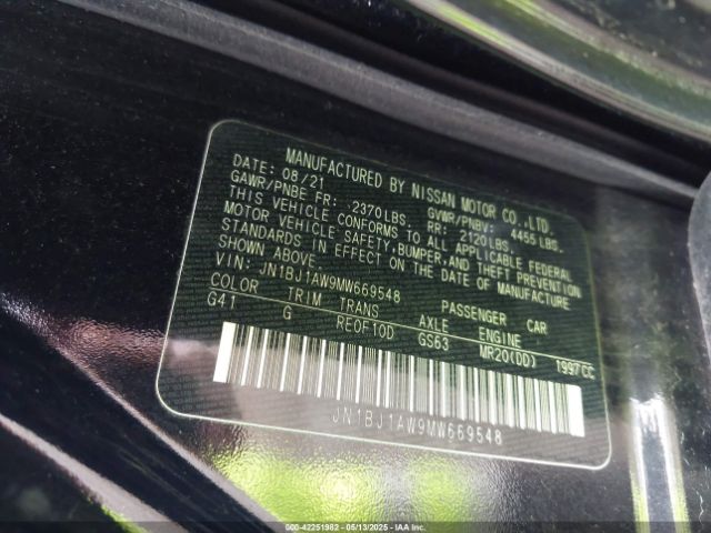 JN1BJ1AW9MW669548 Nissan Rogue Sport S Awd Xtronic Cvt