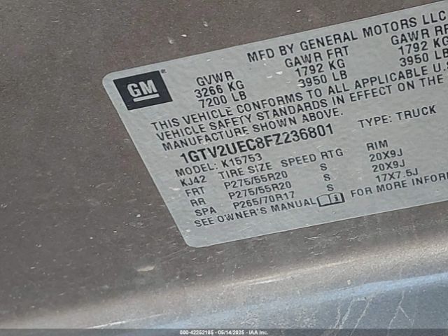 1GTV2UEC8FZ236801 GMC Sierra 1500 Sle