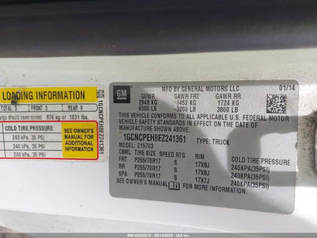 1GCNCPEH8EZ241361 Chevrolet Silverado 1500 Work Truck 1wt