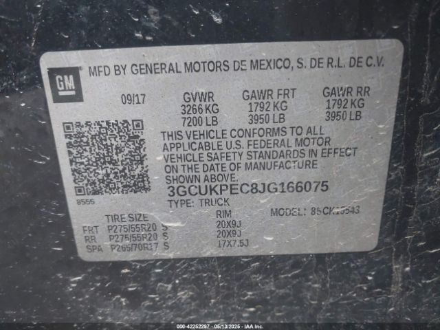 2018 CHEVROLET SILVERADO 1500 3GCUKPEC8JG166075 Photo 8