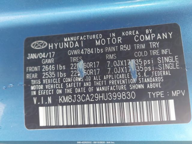 KM8J3CA29HU399830 Hyundai Tucson Eco