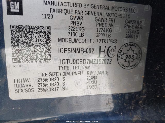 2021 GMC SIERRA 1500 1GTU9CED7MZ152072 Photo 8