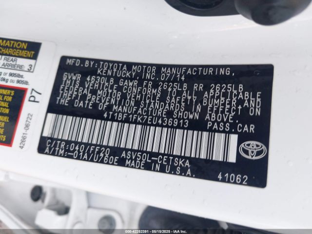 4T1BF1FK7EU436913 Toyota CAMRY SE