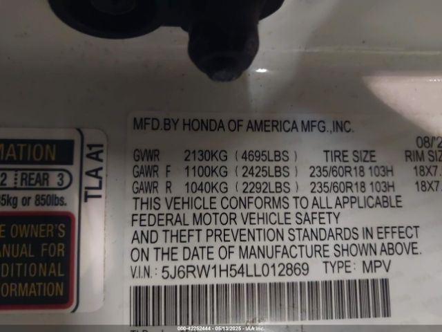2020 HONDA CR-V 5J6RW1H54LL012869 Photo 8