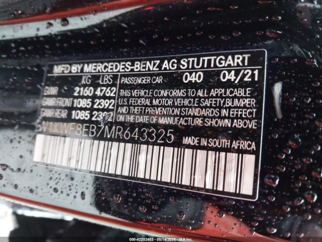 2021 MERCEDES-BENZ C 300 W1KWF8EB7MR643325 Photo 8