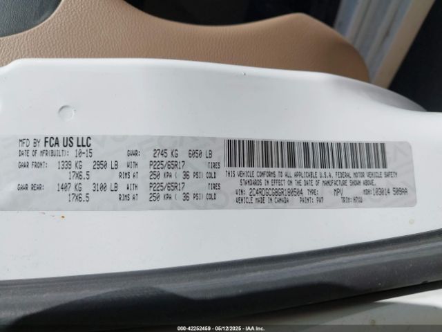 2C4RDGCG8GR180504 Dodge Grand Caravan Sxt