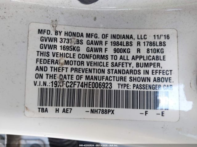 19XFC2F74HE006923 Honda CIVIC EX