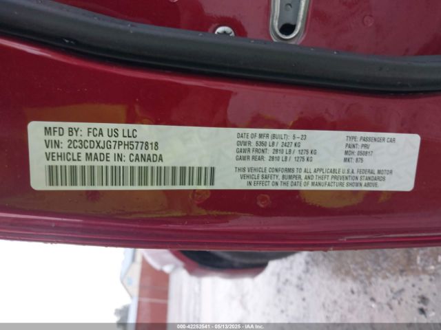 2C3CDXJG7PH577818 Dodge Charger Sxt Awd