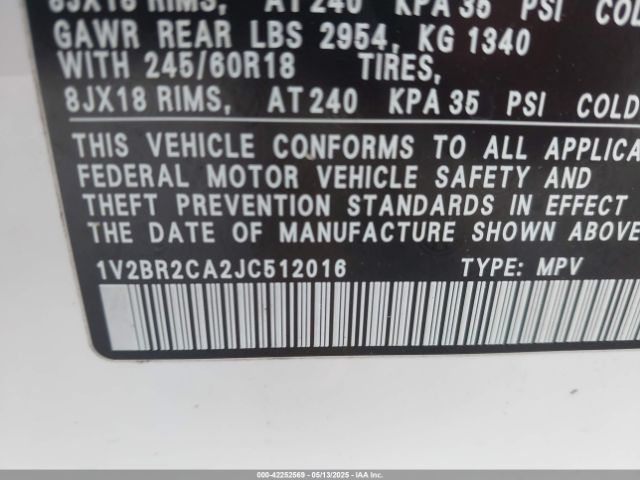 2018 VOLKSWAGEN ATLAS 1V2BR2CA2JC512016 Photo 8