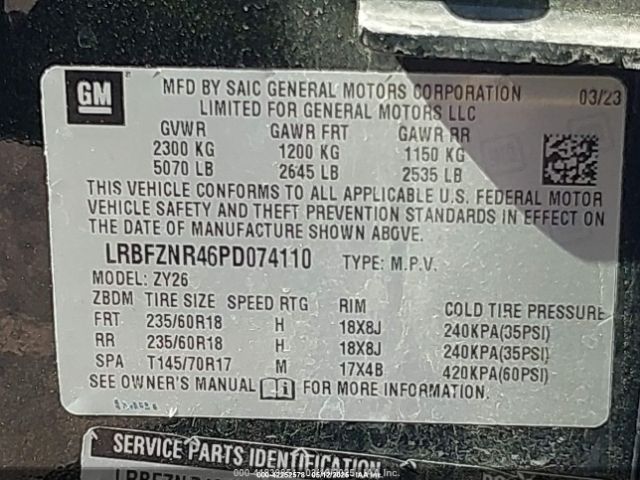 LRBFZNR46PD074110 Buick Envision Essence Fwd