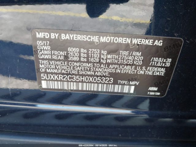 2017 BMW X5 5UXKR2C35H0X05323 Photo 8