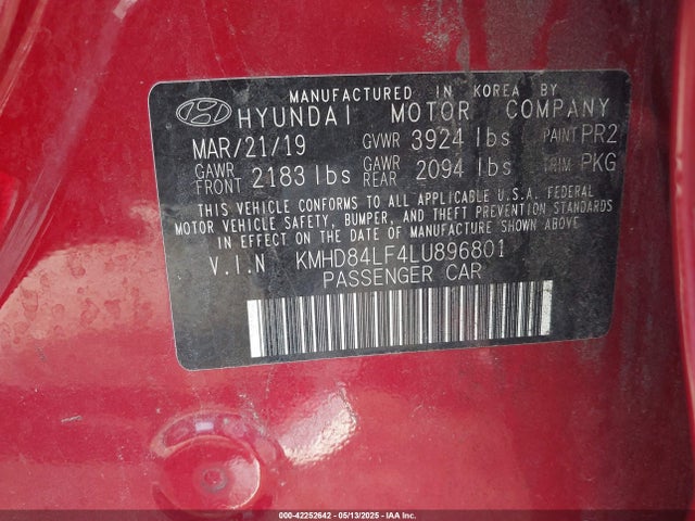 KMHD84LF4LU896801 Hyundai mpi nu