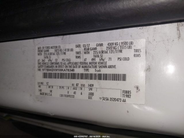 1FTBW2XM1HKA78346 Ford Transit-350