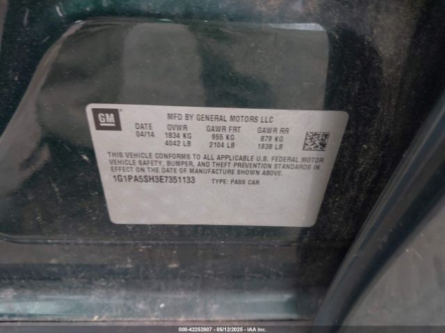 1G1PA5SH3E7351133 Chevrolet Cruze Ls Auto