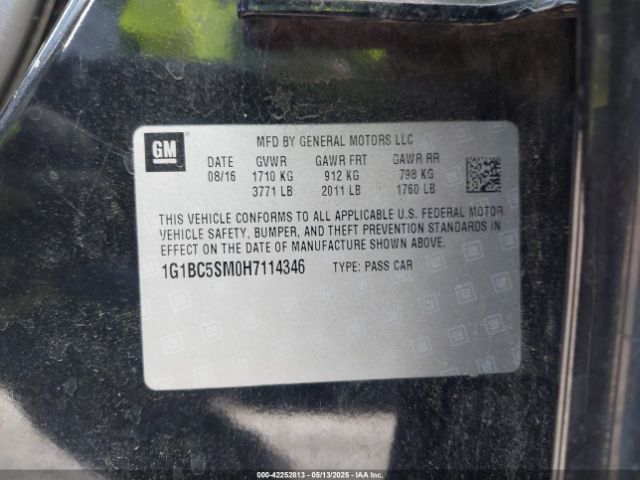 1G1BC5SM0H7114346 Chevrolet Cruze Ls Auto