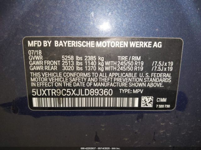 2018 BMW X3 5UXTR9C5XJLD89360 Photo 8