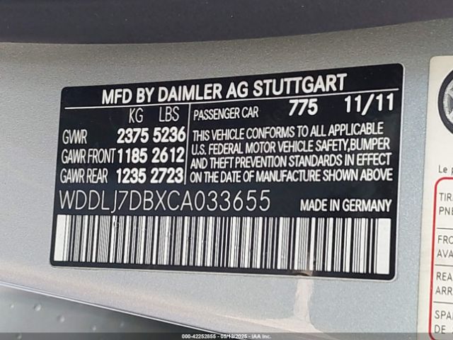 2012 MERCEDES-BENZ CLS 550 WDDLJ7DBXCA033655 Photo 8