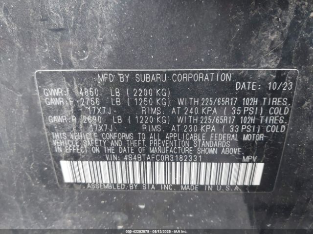 2024 SUBARU OUTBACK 4S4BTAFC0R3182331 Photo 8