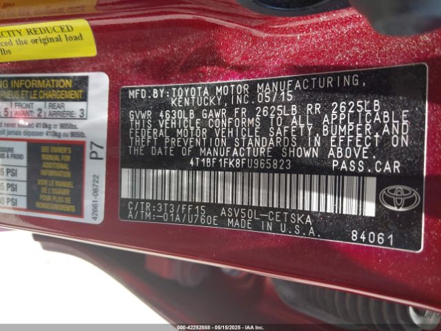 4T1BF1FK8FU965823 Toyota CAMRY SE