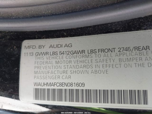WAUHMAFC8EN081609 Audi A6