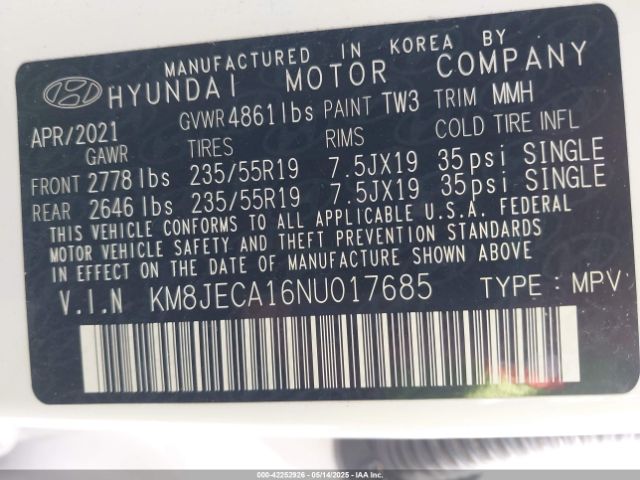 2022 HYUNDAI TUCSON HYBRID KM8JECA16NU017685 Photo 8