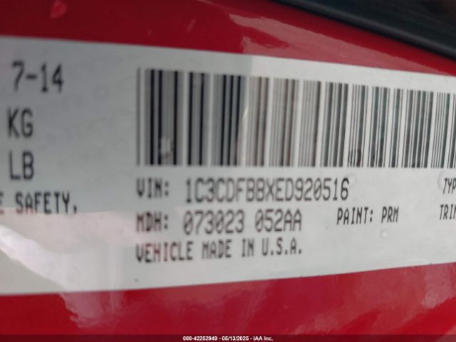 1C3CDFBBXED920516 Dodge DART SXT