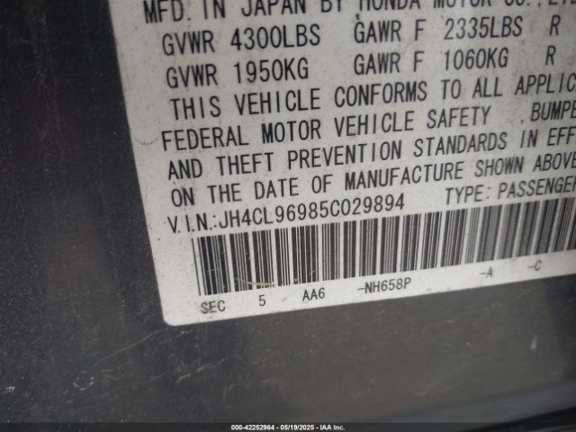 2005 ACURA TSX JH4CL96985C029894 Photo 8