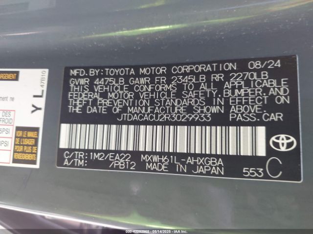 2024 TOYOTA PRIUS PRIME JTDACACU2R3029933 Photo 8