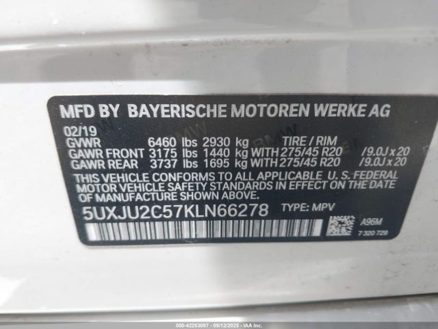 5UXJU2C57KLN66278 BMW X5 Xdrive50i