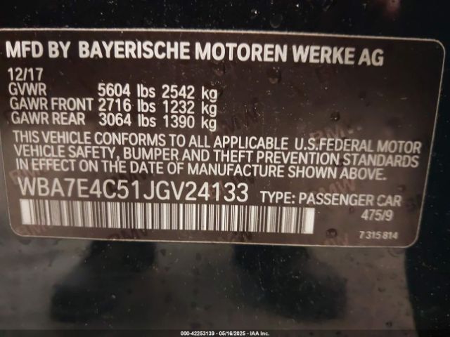 2018 BMW 740I WBA7E4C51JGV24133 Photo 8