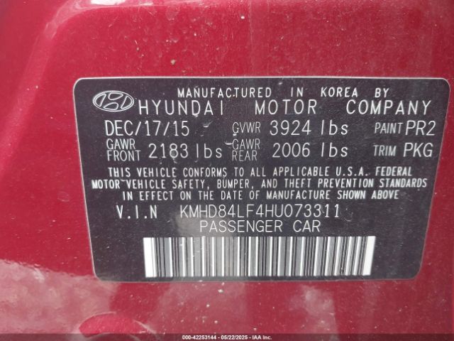 KMHD84LF4HU073311 Hyundai Elantra Limited