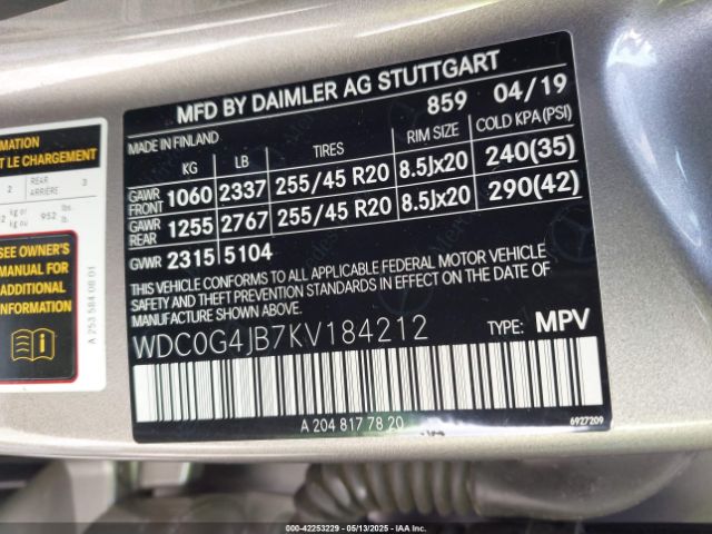 2019 MERCEDES-BENZ GLC 300 WDC0G4JB7KV184212 Photo 8