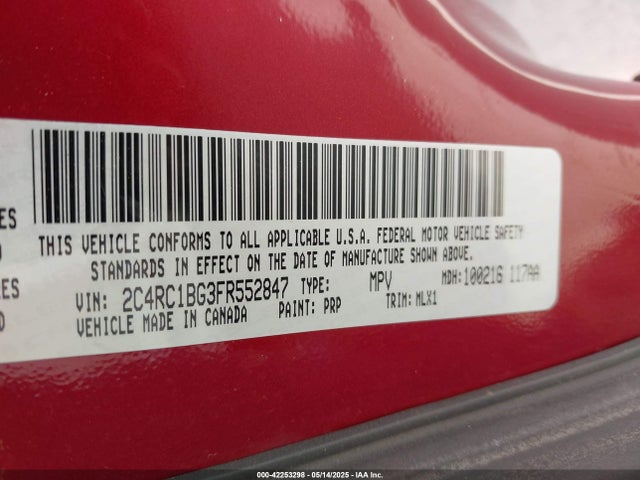 2C4RC1BG3FR552847 Chrysler Town & Country Touring