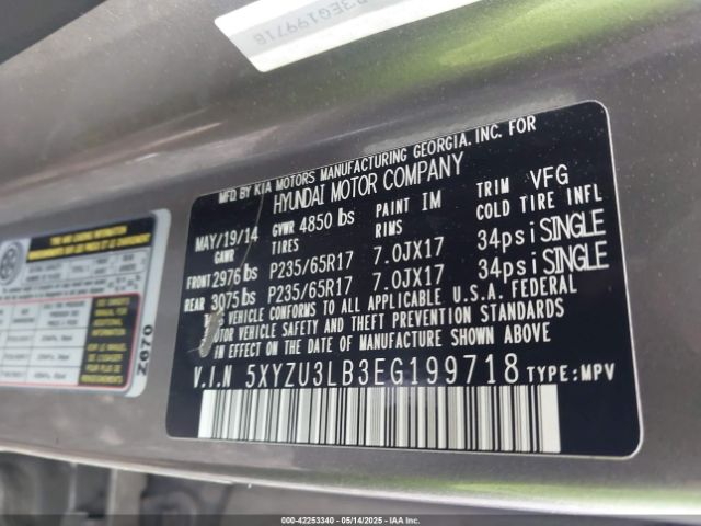 5XYZU3LB3EG199718 Hyundai Santa Fe Sport 2.4l