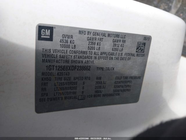2013 GMC SIERRA 2500HD 1GT125E8XDF238662 Photo 8