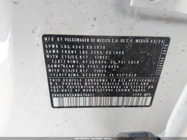 2024 VOLKSWAGEN TAOS 3VV5X7B25RM074471 Photo 8