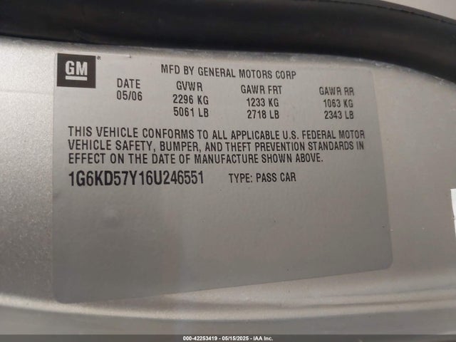 2006 CADILLAC DTS 1G6KD57Y16U246551 Photo 8