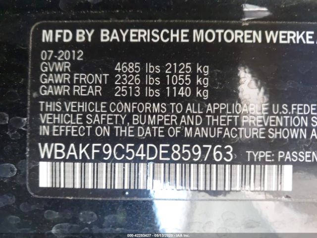 2013 BMW 335I WBAKF9C54DE859763 Photo 8