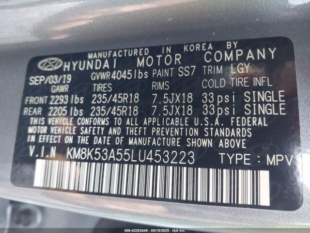 2020 HYUNDAI KONA KM8K53A55LU453223 Photo 8