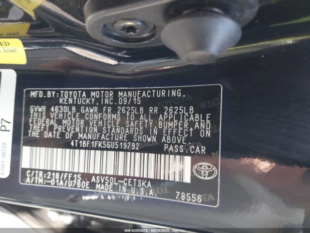 4T1BF1FK5GU519792 Toyota CAMRY SE