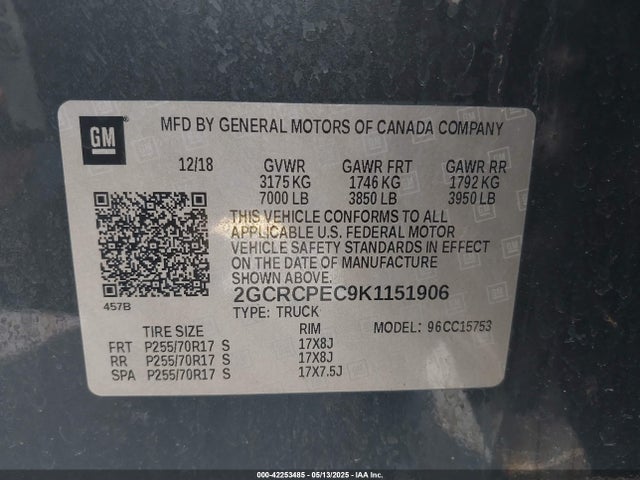 Chevrolet Silverado 1500 Ld Lt 2019 2GCRCPEC9K1151906 Image 9