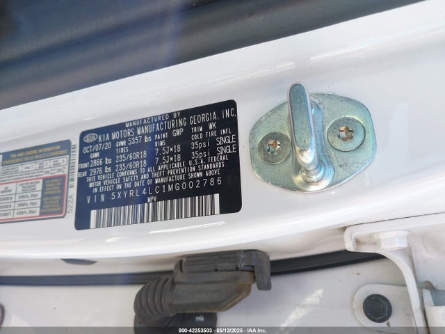 5XYRL4LC1MG002786 KIA gdi theta-iii