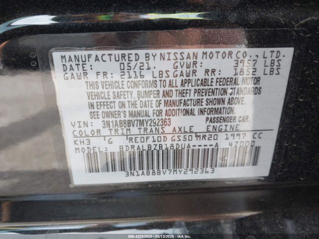 2021 NISSAN SENTRA 3N1AB8BV7MY292363 Photo 8