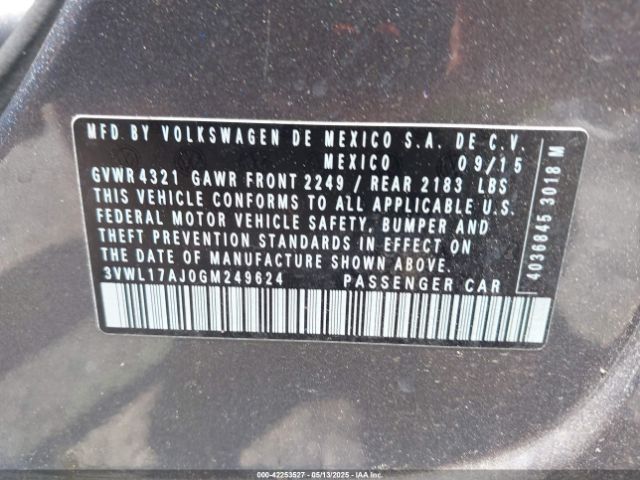 3VWL17AJ0GM249624 Volkswagen Jetta 1.8t Sel