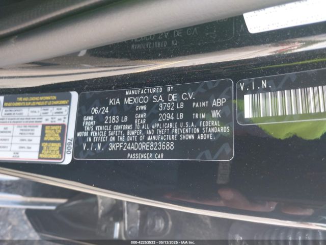 3KPF24AD0RE823688 KIA FORTE LX