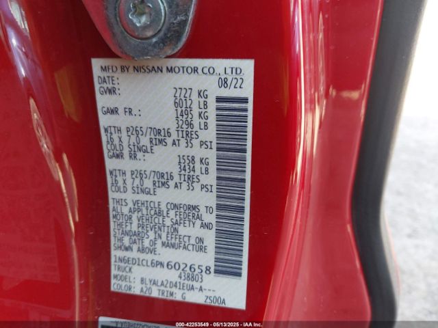 2023 NISSAN FRONTIER 1N6ED1CL6PN602658 Photo 8